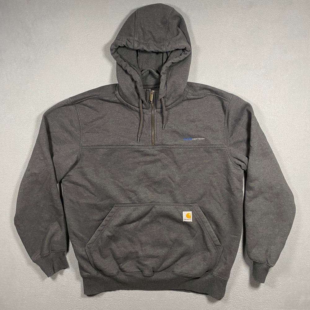 Carhartt Hoodie Men Large Gray Rain Defender 1/4 Zip Pullover 100617 026